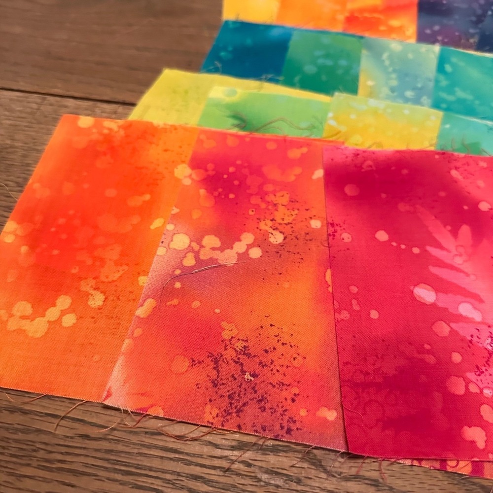 Batik Cotton Fabric Squares 25 Count 6 Inch Rainbow Quilting Charm Pack #2023 - Picture 5 of 7